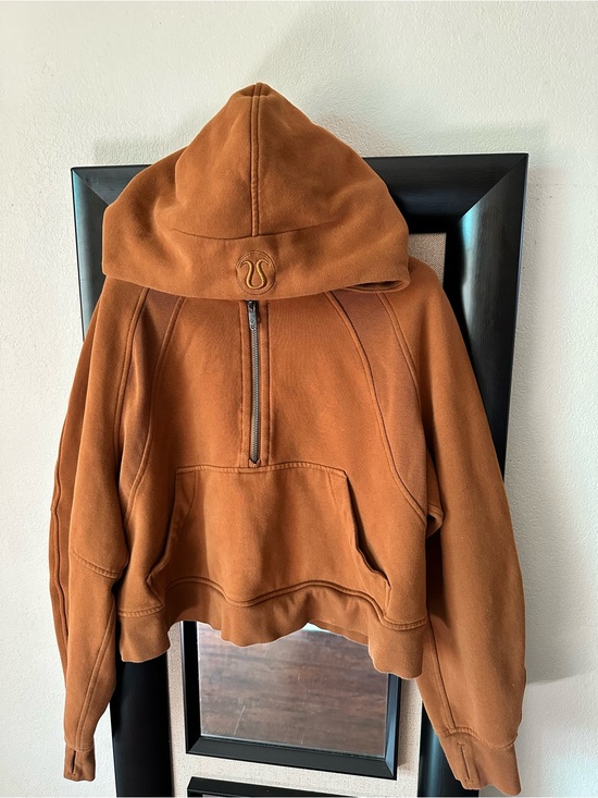 lululemon athletica Sweaters - lululemon athletica Rust Brown Half-Zip Hooded Pullover